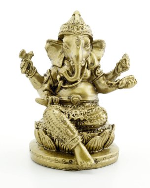 Beyaz adam üzerinde fil Ganesha yaldızlı figürü