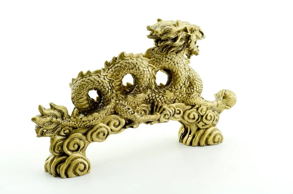 Beyaz adam izole altın ejderha