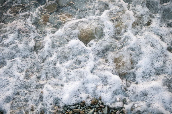 Velké Kameny Pláži Kterou Wav — Stock fotografie