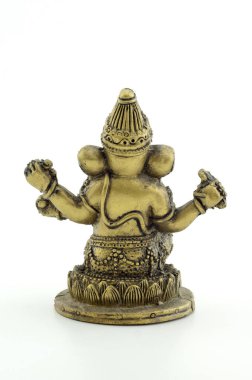 Beyaz adam üzerinde fil Ganesha yaldızlı figürü