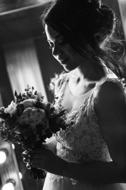 Lüks gelin gelinlik güzel adam üzerinde