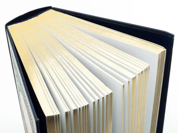 Thick Book Gilded Pages White Backgroun — Stock Photo, Image