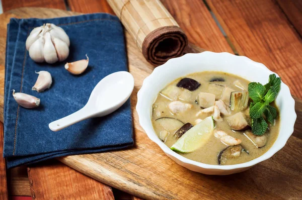 Gemüsesuppe Mit Huhn Thailändische Küche — Stockfoto