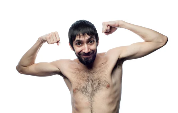 Joven posando sobre fondo blanco — Foto de Stock