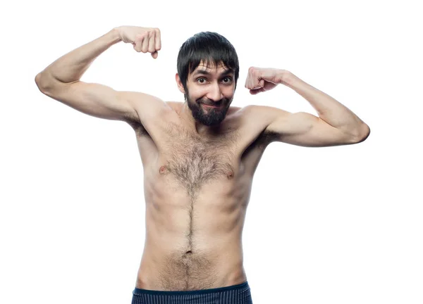 Joven posando sobre fondo blanco — Foto de Stock