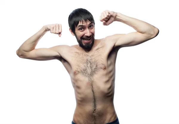 Joven posando sobre fondo blanco — Foto de Stock