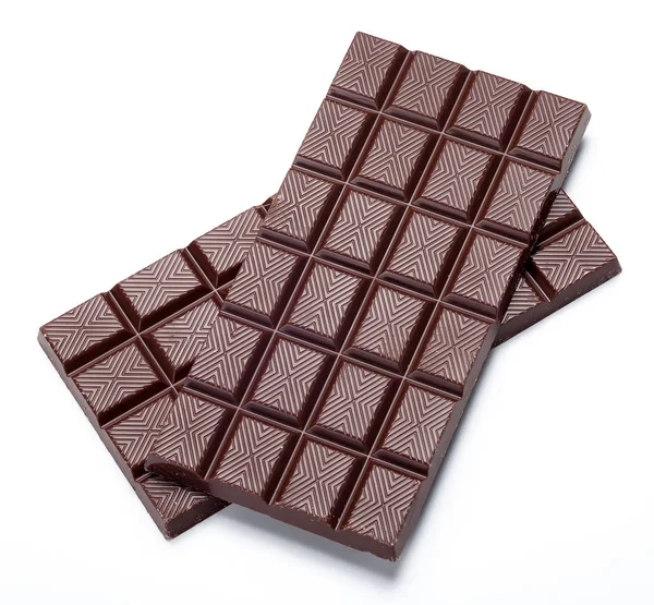 Dark chocolate bar on white background — Stock Photo, Image