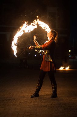 Nizhny Novgorod, Rusya-20 Nisan 2019: piroteknik festivali 