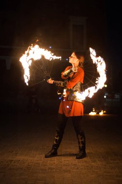 Nizhny Novgorod, Rusya-20 Nisan 2019: piroteknik festivali 