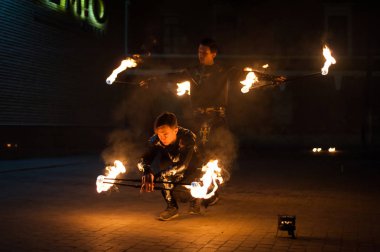 Nizhny Novgorod, Rusya-20 Nisan 2019: piroteknik festivali 