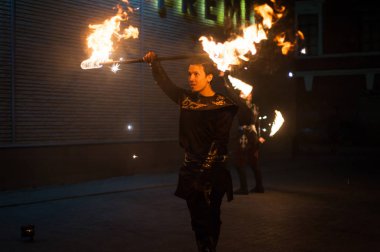 Nizhny Novgorod, Rusya-20 Nisan 2019: piroteknik festivali 