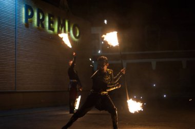 Nizhny Novgorod, Rusya-20 Nisan 2019: piroteknik festivali 