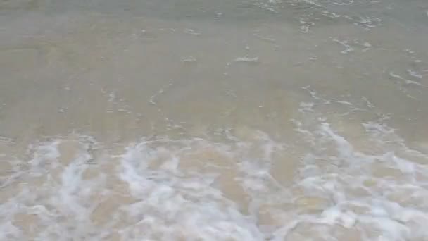 Красивый Песчаный Пляж Мягкая Голубая Волна Океана — стоковое видео