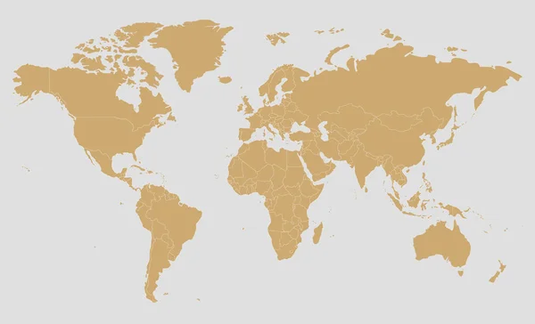 Siyasi Boş Dünya Haritası Vektör Çizim Düzenlenebilir Açıkça Etiketlenmiş Katmanları — Stok Vektör