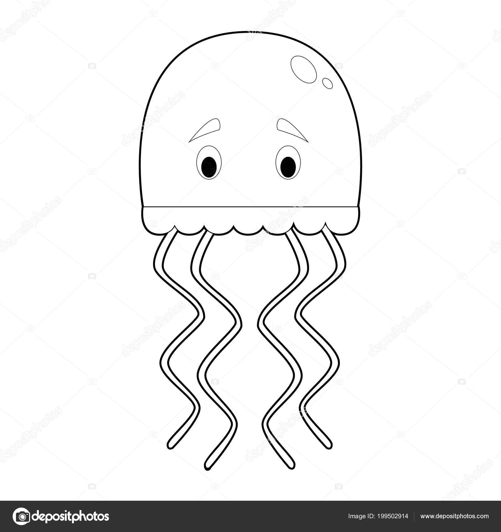 Jellyfish Drawing For Kids Easy Coloring Drawings Animals Little