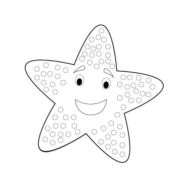 Kolay hayvan çizimleri küçük çocuklar için boyama: deniz yıldızı