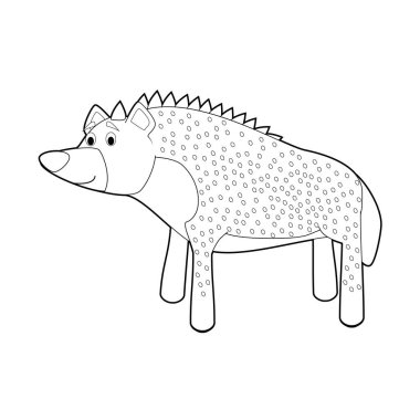 Kolay hayvan çizimleri küçük çocuklar için boyama: sırtlan