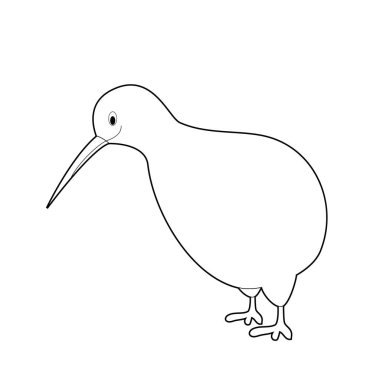 Kolay hayvan çizimleri küçük çocuklar için boyama: Kiwi