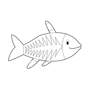 Kolay hayvan çizimleri küçük çocuklar için boyama: x-ışını balık