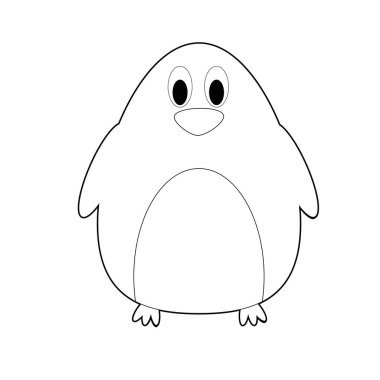 Kolay hayvan çizimleri küçük çocuklar için boyama: penguen