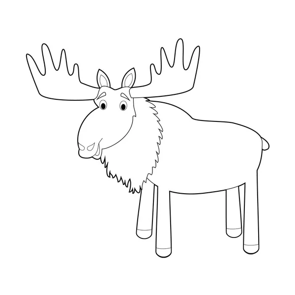 Fácil Para Colorear Dibujos Animales Para Niños Pequeños Moose — Archivo Imágenes Vectoriales