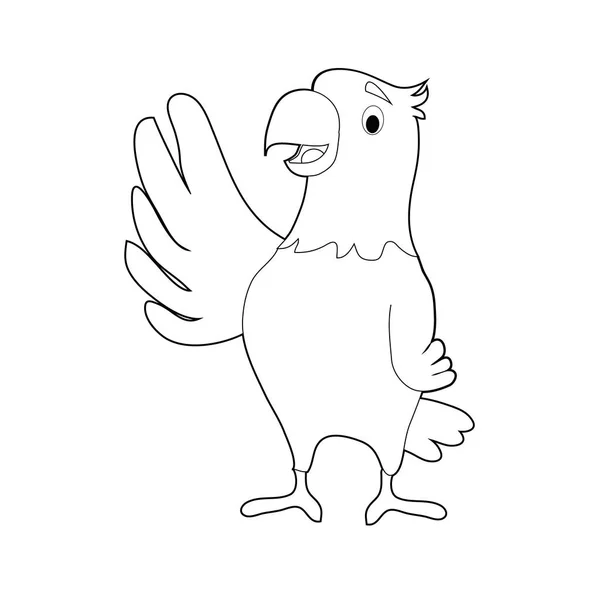 Kleurplaat Eenvoudig Tekeningen Van Dieren Voor Kleine Kinderen Eagle — Stockvector