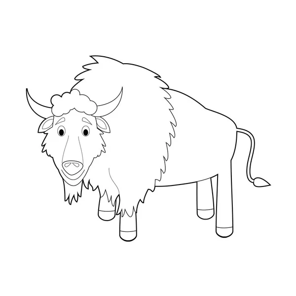 Dessins Faciles Coloriage Des Animaux Pour Les Petits Enfants Buffalo — Image vectorielle