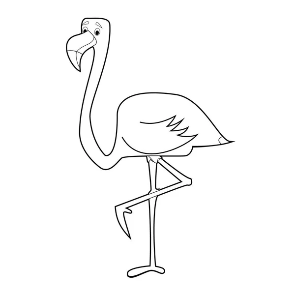 Dibujos Para Colorear Animales Para Niños Pequeños Flamingo — Archivo Imágenes Vectoriales