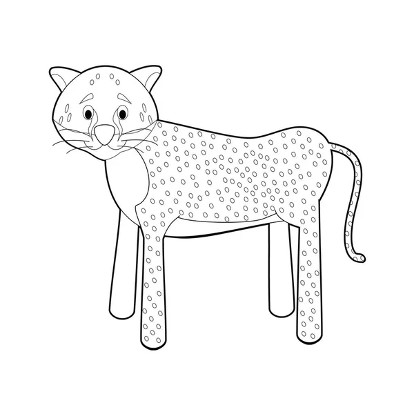 Fácil Para Colorear Dibujos Animales Para Niños Pequeños Cheetah — Vector de stock