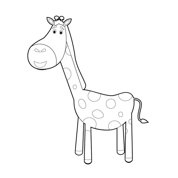 Fácil Para Colorear Dibujos Animales Para Niños Pequeños Jirafa — Vector de stock