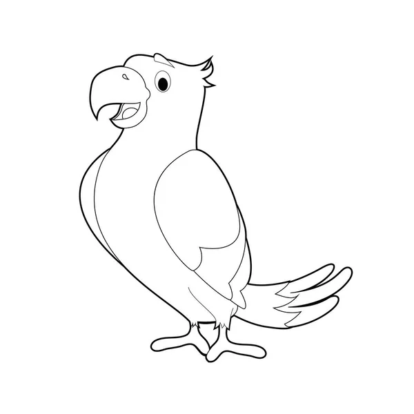 Kleurplaat Eenvoudig Tekeningen Van Dieren Voor Kleine Kinderen Parrot — Stockvector