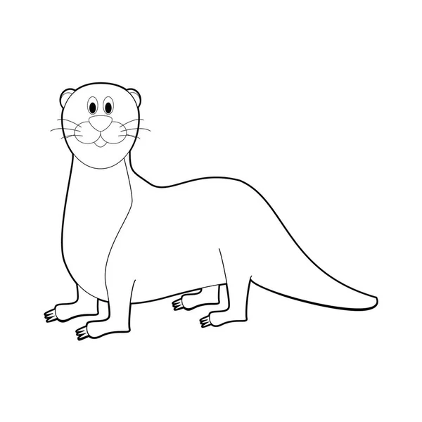 Lätt Färg Ritningar Djur För Små Barn Otter — Stock vektor