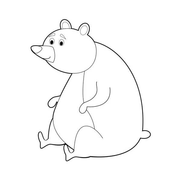 Lätt Färg Ritningar Djur För Små Barn Bear — Stock vektor