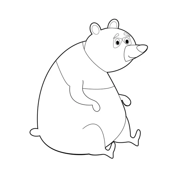 Kleurplaat Eenvoudig Tekeningen Van Dieren Voor Kleine Kinderen Panda — Stockvector