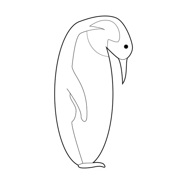 Lätt Färg Ritningar Djur För Små Barn Kejsarpingvinen — Stock vektor