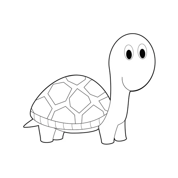 Dessins Faciles Colorier Des Animaux Pour Les Petits Enfants Tortue — Image vectorielle