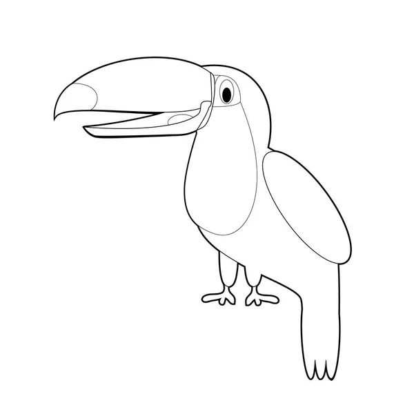 Kleurplaat Eenvoudig Tekeningen Van Dieren Voor Kleine Kinderen Toucan — Stockvector