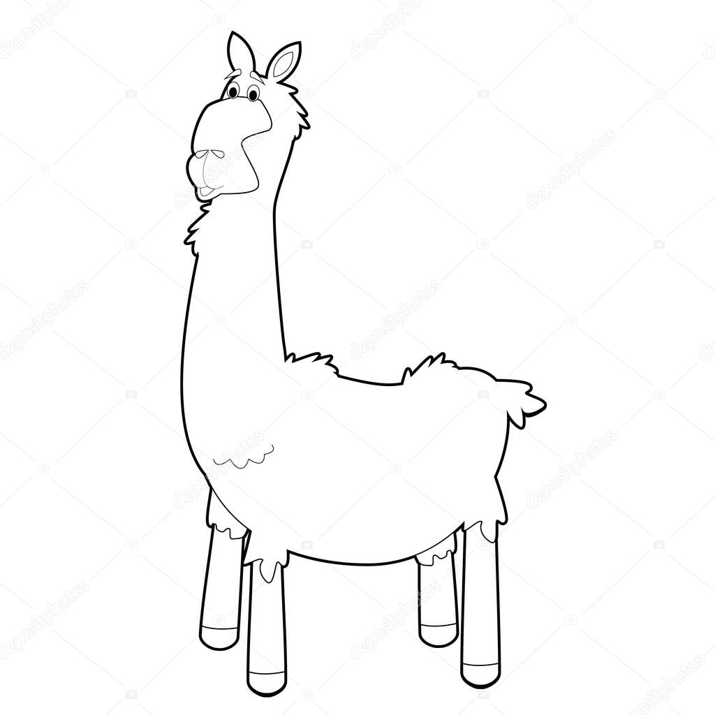 Easy Coloring drawings of animals for little kids: Llama