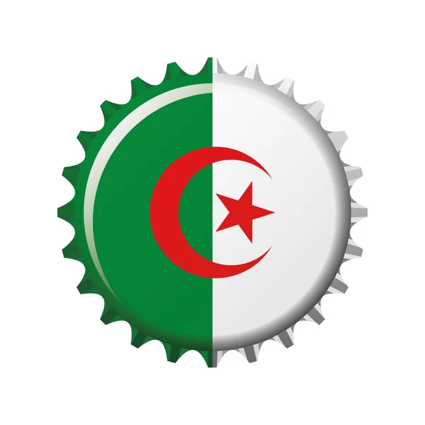 Національний Прапор Алжиру Пляшку Кришкою Векторні Ілюстрації — стоковий вектор