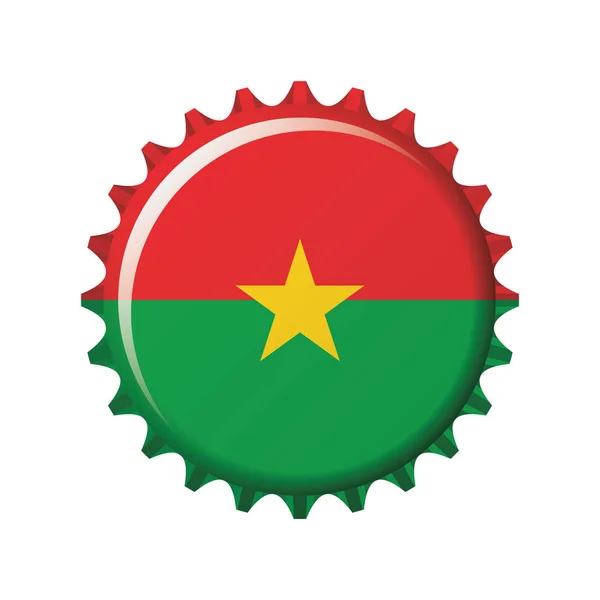 Εθνική Σημαία Της Μπουρκίνα Φάσο Για Ένα Πώμα Της Φιάλης — Διανυσματικό Αρχείο