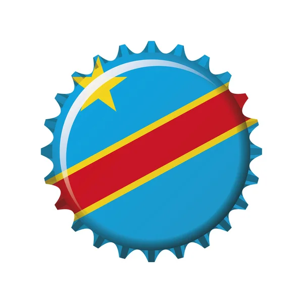 Εθνική Σημαία Της Λαϊκής Δημοκρατίας Του Κονγκό Σχετικά Ένα Πώμα — Διανυσματικό Αρχείο