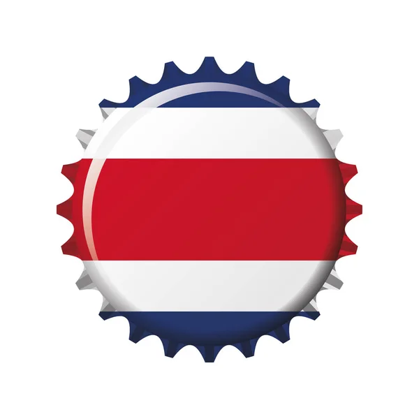 Drapeau National Costa Rica Sur Une Capsule Bouteille Illustration Vectorielle — Image vectorielle