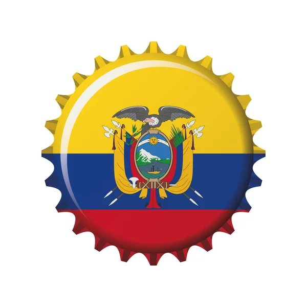 Flaga Narodowa Ekwador Zakrętkę Ilustracja Wektorowa — Wektor stockowy