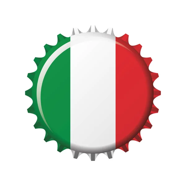 National Flag Italy Bottle Cap Vector Illustration — Stock Vector
