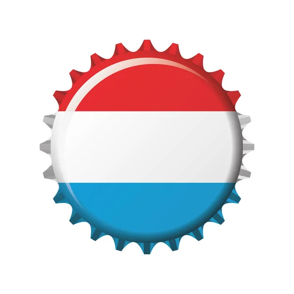 ボトル キャップのルクセンブルクの国旗 ベクトル図 — ストックベクタ