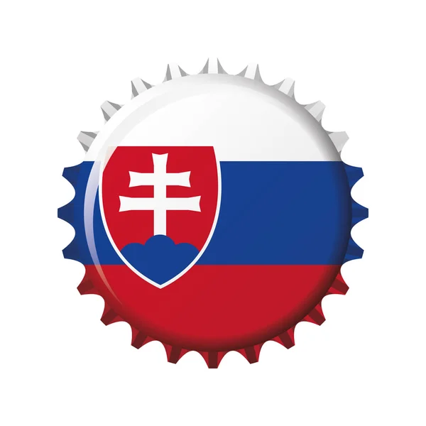 Bandeira Nacional Eslováquia Uma Tampa Garrafa Ilustração Vetorial — Vetor de Stock