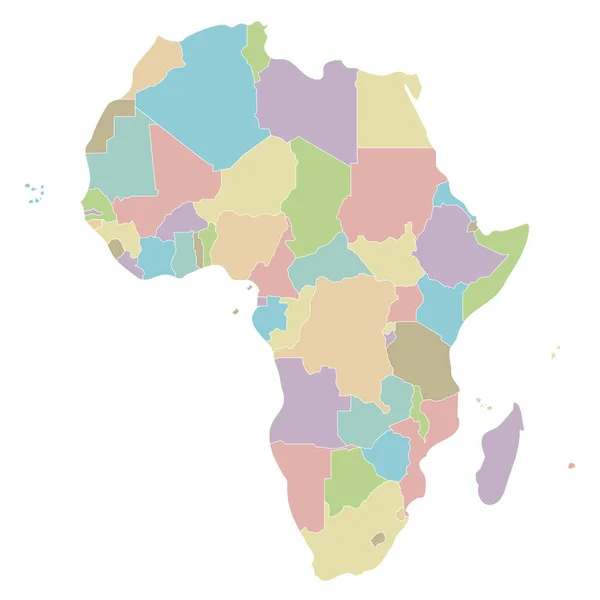 Political Blank Africa Map Vector Illustration Isolated White Background Editable — Stock Vector