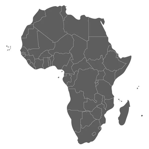 Polityczne Pusty Mapa Afryka Wektor Ilustracja Białym Tle Warstwy Można — Wektor stockowy