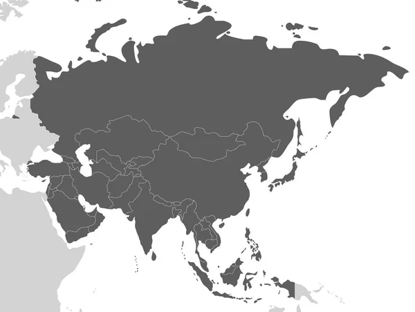 Ilustración Vectorial Blanco Político Asia Mapa Aislado Sobre Fondo Blanco — Archivo Imágenes Vectoriales