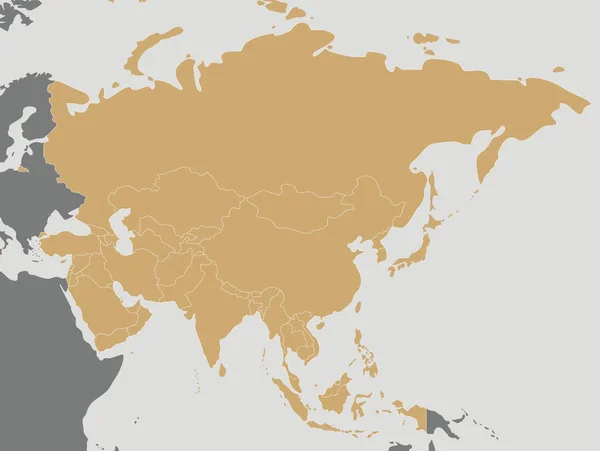 Politico Vuoto Asia Mappa Vettoriale Illustrazione Livelli Modificabili Chiaramente Etichettati — Vettoriale Stock